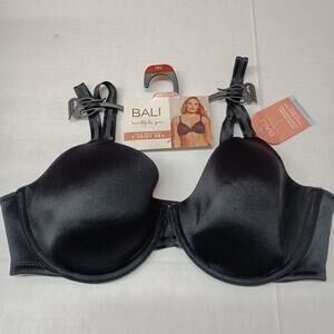 Bali Women's T-Shirt Smoothing Underwire Lightweight Convertible Bra 38C Black